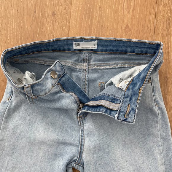 RSQ Jeans Girls 12 Tilly’s Blue Super High Rise Jeggings Denim Light Wash - Picture 13 of 16